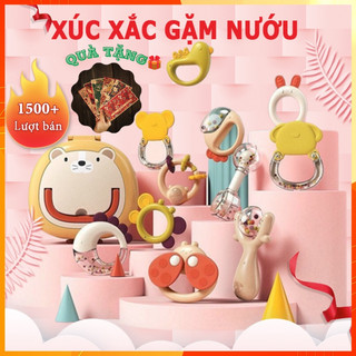 Nướu gặm cho bé, bộ xúc xắc gặm nướu silicon 10 món Dumoon cao cấp, đồ chơi an toàn cho bé, tiệt trùng ở nhiệt độ cao