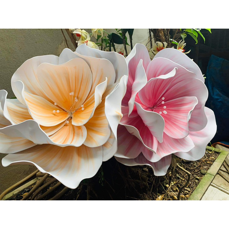 hoa đào mút xốp decor Trang trí