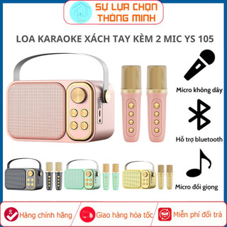  Loa Bluetooth Mini Karaoke Kèm Micro Longtime YS-105 và YS-103 - Âm thanh siêu hay - Bass mạnh Thay đổi tone giọng 2 mic 