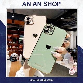 [SALE] Ốp Lưng Dẻo Màu Viền Si Cạnh Vuông Hình Trái Tim cho Ai Phone 12 11 8 7 X XS Pro Max Plus