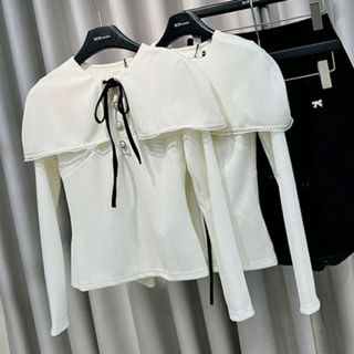 Áo Thun Tăm Cúc Ngọc, Phối Chân Váy, Dày Dặn, Phong Cách Hàn Quốc, HH24450