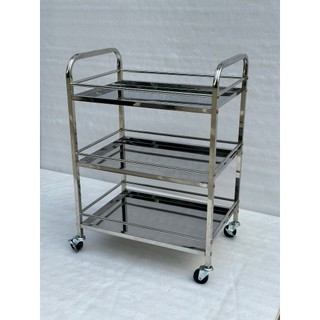 Xe đẩy tiêm 3 tầng inox dùng cho bệnh viện, phòng khám, spa