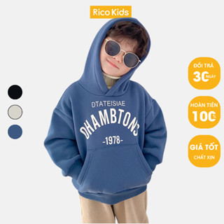 Áo nỉ Hoodie bé trai lót lông từ 8-43kg nỉ có mũ Dày Ấm Mịn chính hãng Ambb Kids_Rico Kids cực HOT mã F090-K005-24A115