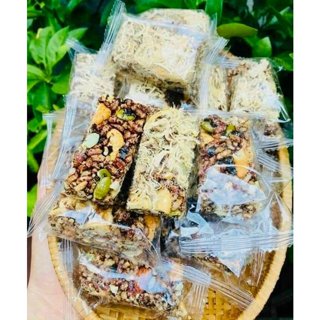 Thanh cốm gạo lứt ngũ cốc sấy rong biển chà bông gói 300G