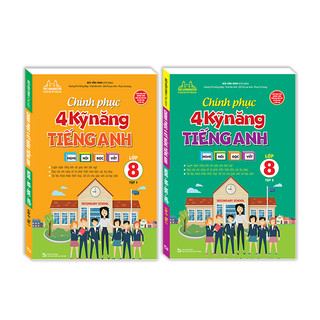 Sách - Combo 2c Chinh phục 4 kỹ năng tiếng anh Nghe - nói - đọc - viết lớp 8