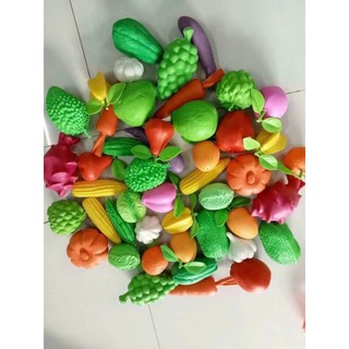 Set 1kg trái cây, rau củ quả nhựa - đồ chơi quả nhựa - đồ chơi cân ký