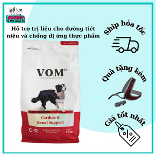 Thức ăn hạt hộ trợ trị liệu cho ĐƯỜNG TIẾT NIỆU và CHỐNG DỊ ỨNG THỰC PHẨM ở chó V.O.M 1.4KG (Cardiac+Renal Support)