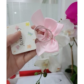 Set 2 kẹp tóc mái (cột) nơ lụa dễ thương cho bé