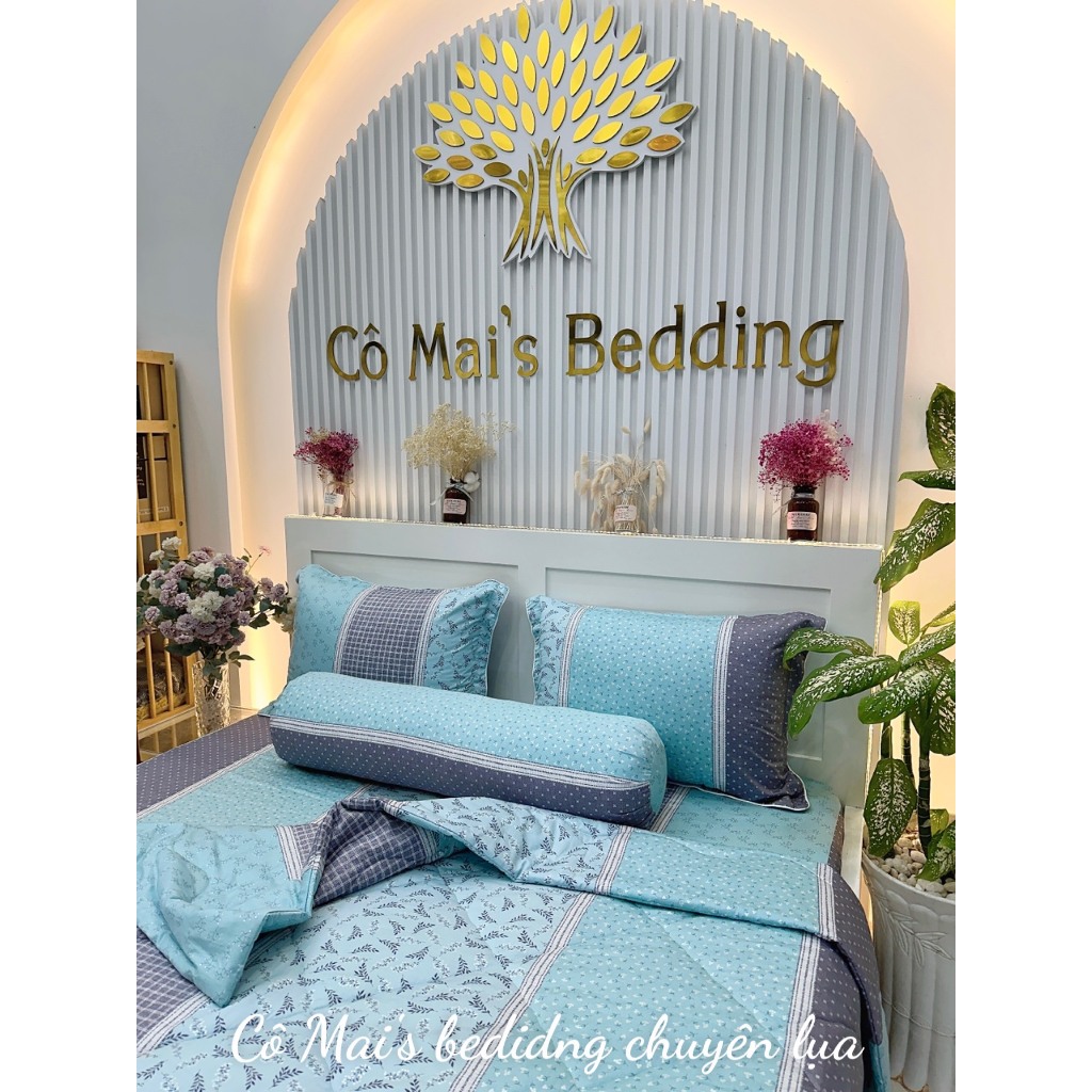 Cotton Lụa Hàn Quốc - Mimosa Xanh- Kháng Khuẩn - Không xù lông - mềm mịn mát