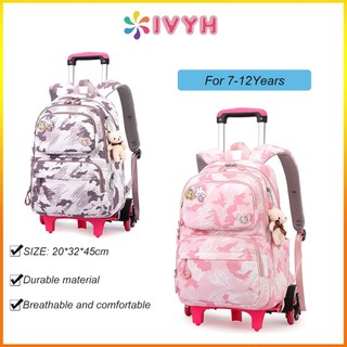IvyH 【6 Wheels】Balo Kéo Đi Học Balo Kéo Cho Bé Tiểu Học Ba Lô Kéo Cho Trẻ Em  Cặp Học Sinh Ba Lô Có Bánh Xe