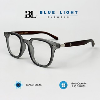 Gọng Kính Cận, Kính Giả Cận Nam Nữ, Gọng Nhựa Mắt Vuông Bo Tròn, Càng Vân Gỗ, Đen Nhám, Xám Trong, Chống Ánh Sáng Xanh