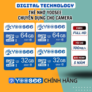 Thẻ nhớ yoosee 64gb /32gb tốc độ cao, class 10, thẻ nhớ chuyên dụng camera, loa đài, điện thoại- thẻ nhớ camera yoosee