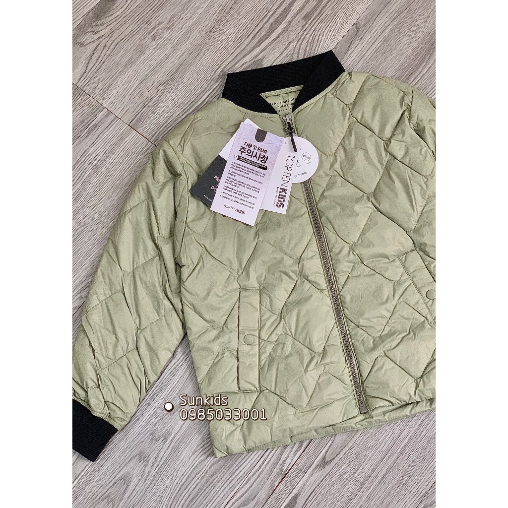 Áo phao lông vũ siêu nhẹ Top, ten KÉO KHÓA