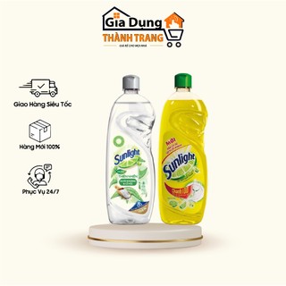 Nước rửa chén Sunlight Chanh mới sạch nhanh xả bọt nhanh chai 386ml