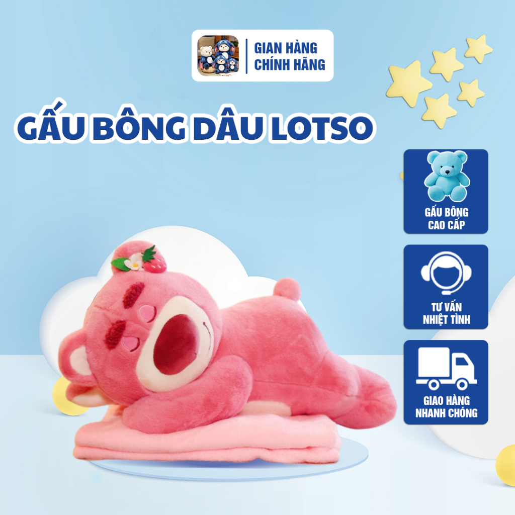 Gấu Bông Dâu Lotso Gấu Bông 5 Sao - Gấu Bông Cao Cấp, Siêu Cute Màu Hồng Mềm Mịn, Gấu Dâu Hoạt Hình