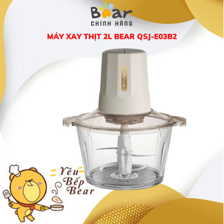 Máy Xay Thịt Mini Đa Năng Bear 2L QSJ-E03B2 , Cối Xay Thực Phẩm, tỏi ớt, chả cá gia đình, cao cấp chính hãng_BH 18 tháng