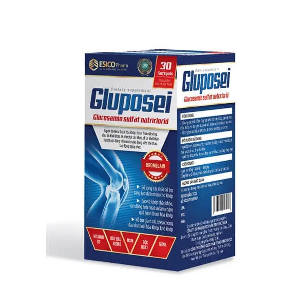 Viên dưỡng khớp Gluposei -  Hỗ trợ giảm các triệu chứng đau do thoái hóa khớp, khô khớp.