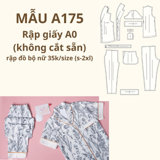 Rập giấy a0 đồ bộ quần dài áo cộc a175