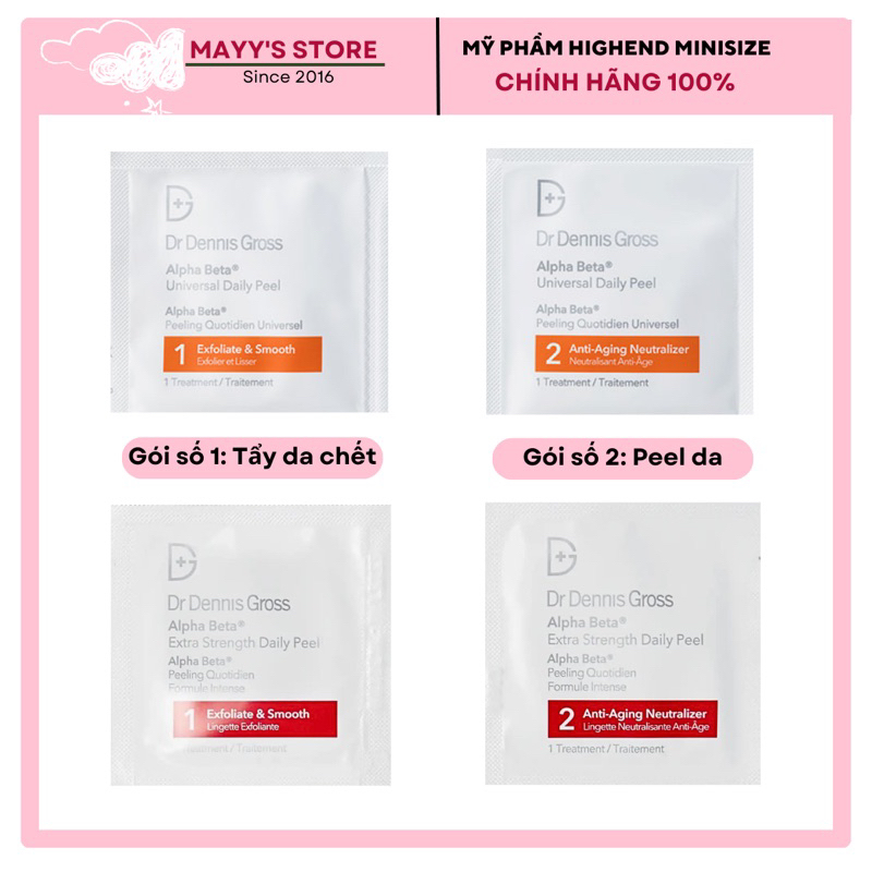 [Gói lẻ] Miếng Peel Da Dr Dennis Gross Alpha Beta Cam - Đỏ | 1 Miếng