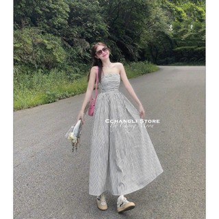 [Hình thật chụp sàn] Đầm cúp ngực maxi nhúng thun sau lên form siêu đẹp