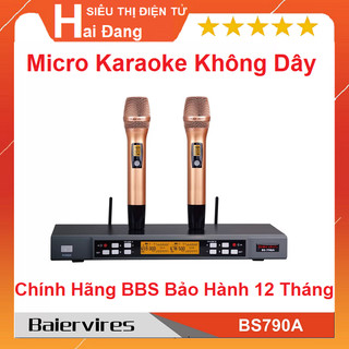 Micro không dây, bộ 2 mic, baiervires bs790a, wireless uhf hát karaoke chuyên nghiệp cao cấp nhập khẩu - chính hãng bbs