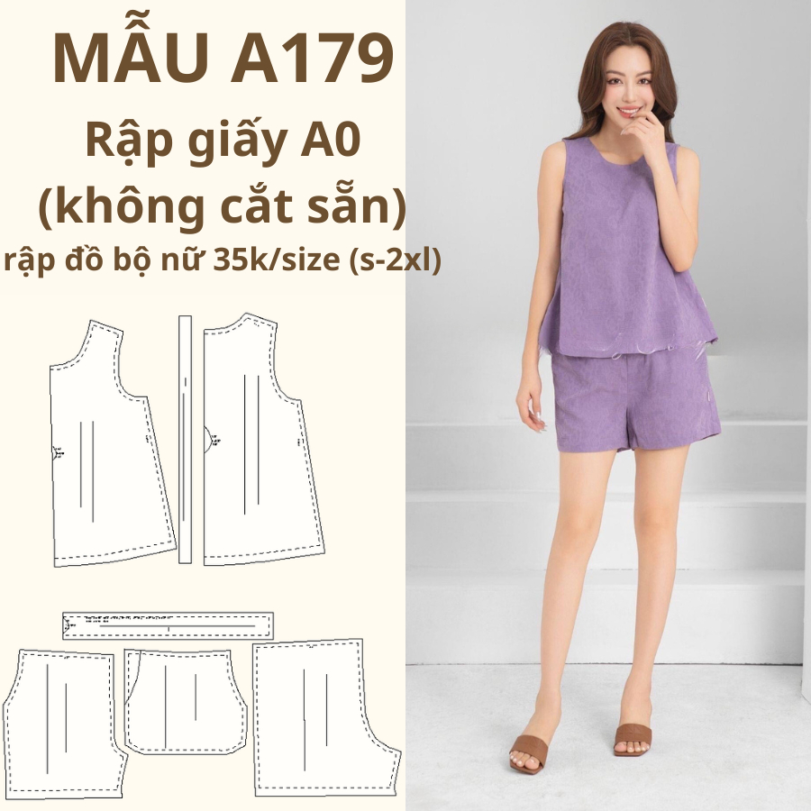 RẬP GIẤY A0 ĐỒ BỘ NỮ A179