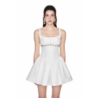 JUBIN STUDIO | Váy trắng đính đá hở lưng (AURORA DRESS)