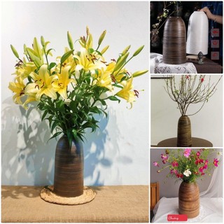 Bình hoa góm sứ bát tràng - lọ hoa gốm sứ bát tràng cao cấp - bình hoa dáng chuông thon