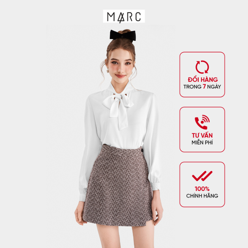 Chân Váy Kiểu Nữ MARC FASHION Tweed Mini Đắp Chéo Đính Nút - CBVH010924