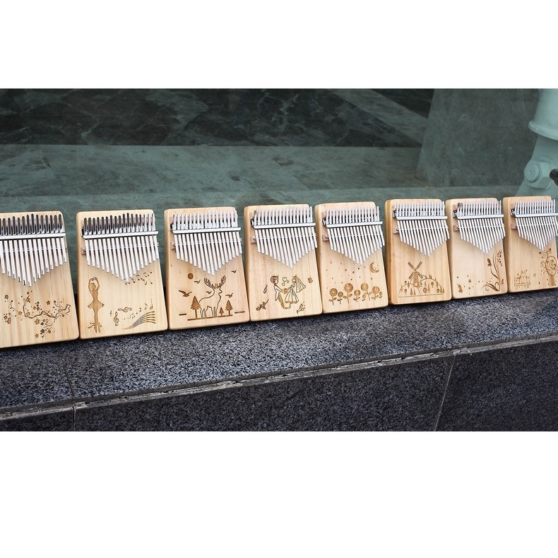 Đàn kalimba 17 phím gỗ nguyên khối I Đàn Kalimba Giá Rẻ I Đàn Kalimba Họa Tiết Hình Nhiều Mẫu Mã