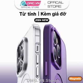 Ốp từ tính kèm giá đỡ trong suốt chống dấu Vân tay nhám,Cho IPhone 15 Pro Max 15 Plus 14 Pro Max 13 Pro Max 12 Pro 11Pro