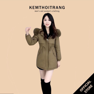 Áo phao ,áo khoác parka nữ lót lông ,áo khoác parka sang chảnh áo dáng dài trần lông ,trẻ trung dễ phối đồ. 