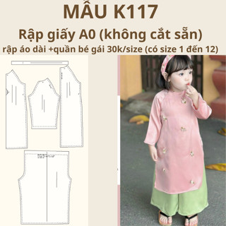 RẬP GIẤY A0 ÁO DÀI BÉ GÁI-K117