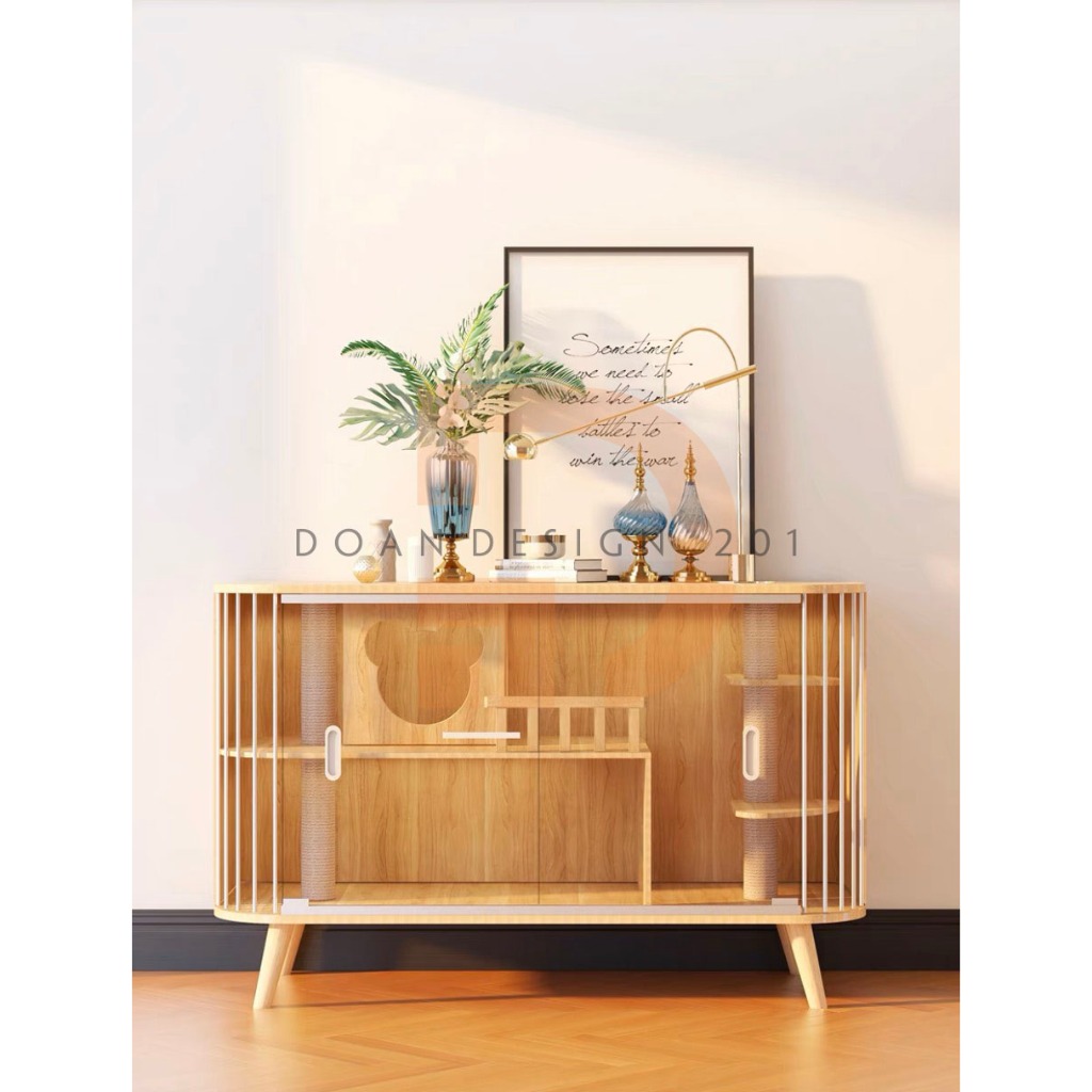 NHÀ GỖ CHO MÈO - CHUỒNG MÈO VILLA MS037 THƯƠNG HIỆU DOAN_DESIGN201