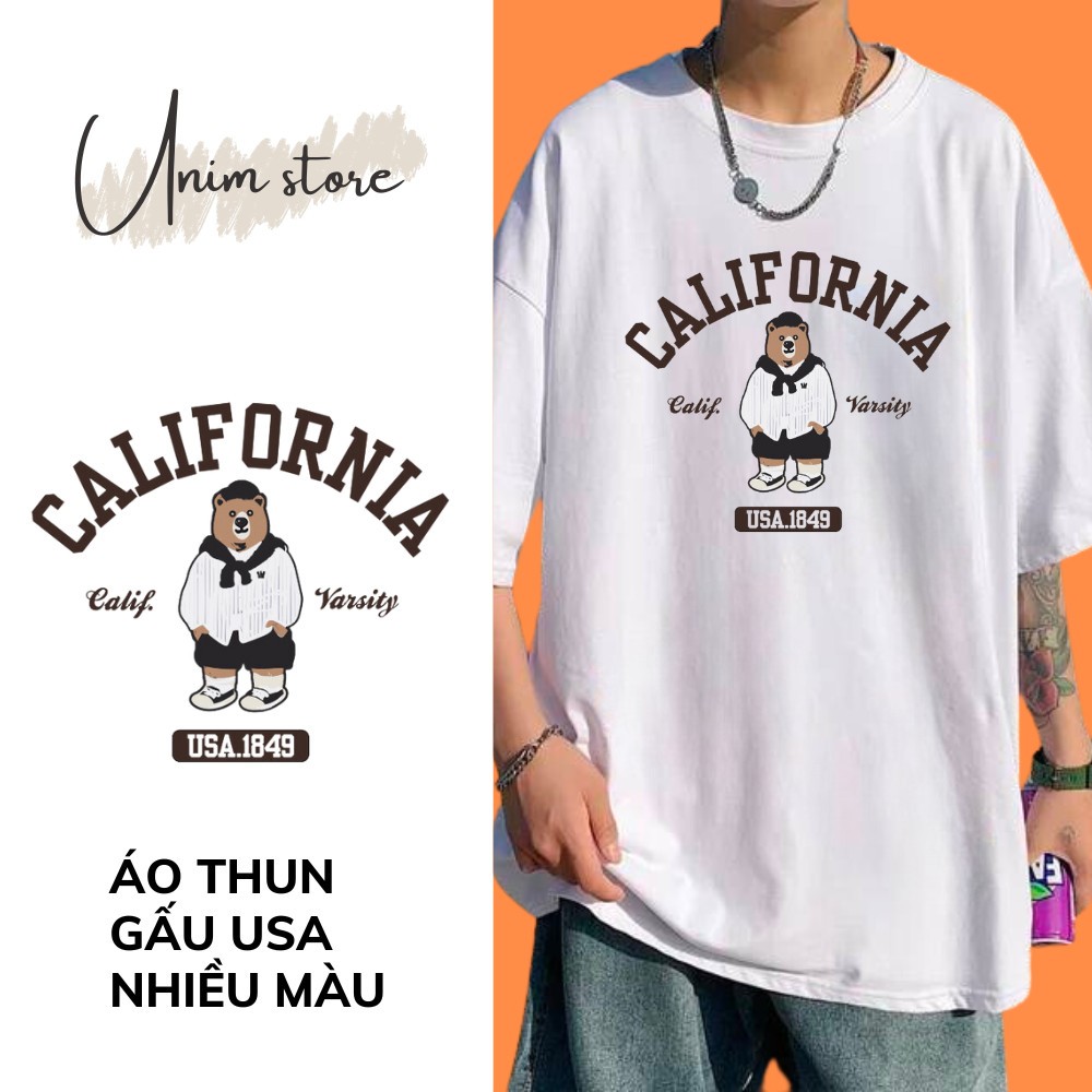 [VẢI 250 GSM] Áo Thun Gấu Whoau Cao Cấp Unim Store Cotton 100% Định Lượng Vải 250 GSM Phong Cách Unisex