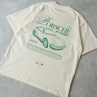 Áo thun unisex nam nữ Porsche vintage form rộng 100% cotton 250gsm bo cổ dày dặn 98stu