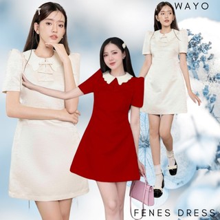 [Fenes Dress] Đầm WAYO thiết kế tafta vân đá cổ bèo phối nơ cao cấp dự tiệc sang trọng