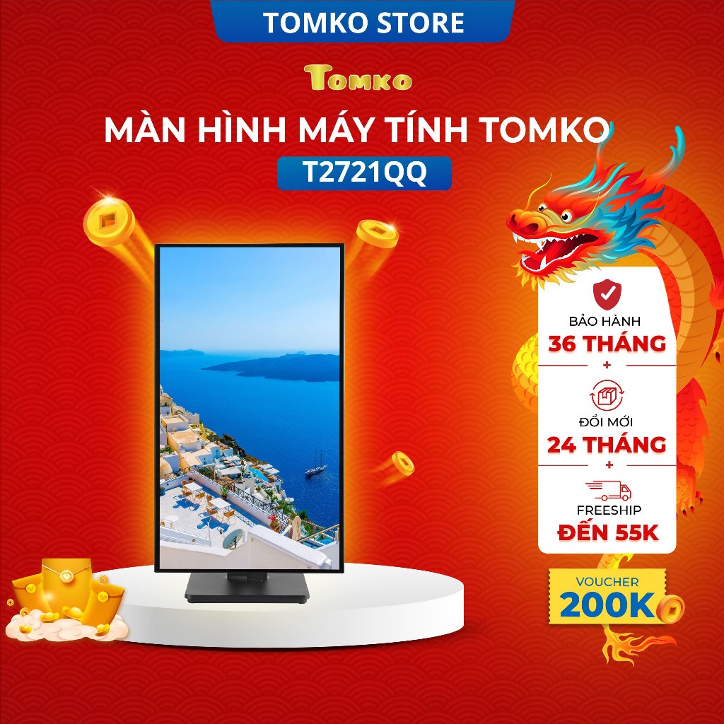 Màn hình máy tính 27inch Tomko tần số quét 75, 144Hz tấm nền IPS, VA , Bảo hành 24 tháng - Chính hãng Tomko