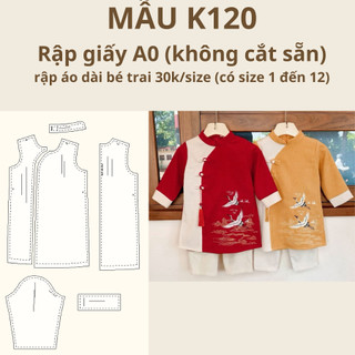 Rập giấy a0 áo dài bé trai k120
