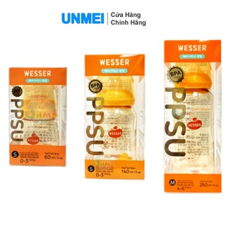 Bình sữa cổ HẸP PPSU Wesser 60ml/140ml/250ml