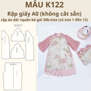 Rập giấy a0 áo dài bé gái k122
