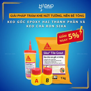 Sika Trám Khe Nứt - Combo Sikadur 20 Crack Seal và keo chà ron Sika Tile Grout