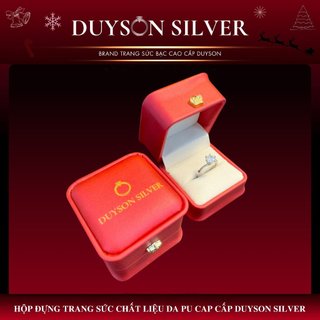Hộp da pu cao cấp đựng nhẫn, hộp đựng trang sức duyson silver -không bao gồm trang sức