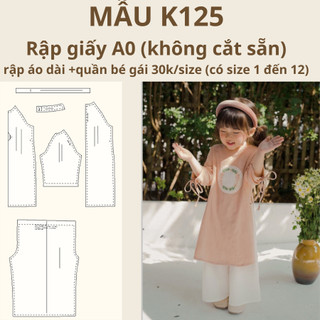 Rập giấy a0 k125 áo dài bé gái