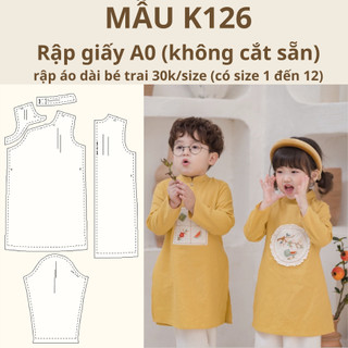 Rập giấy a0 áo dài bé trai-k126