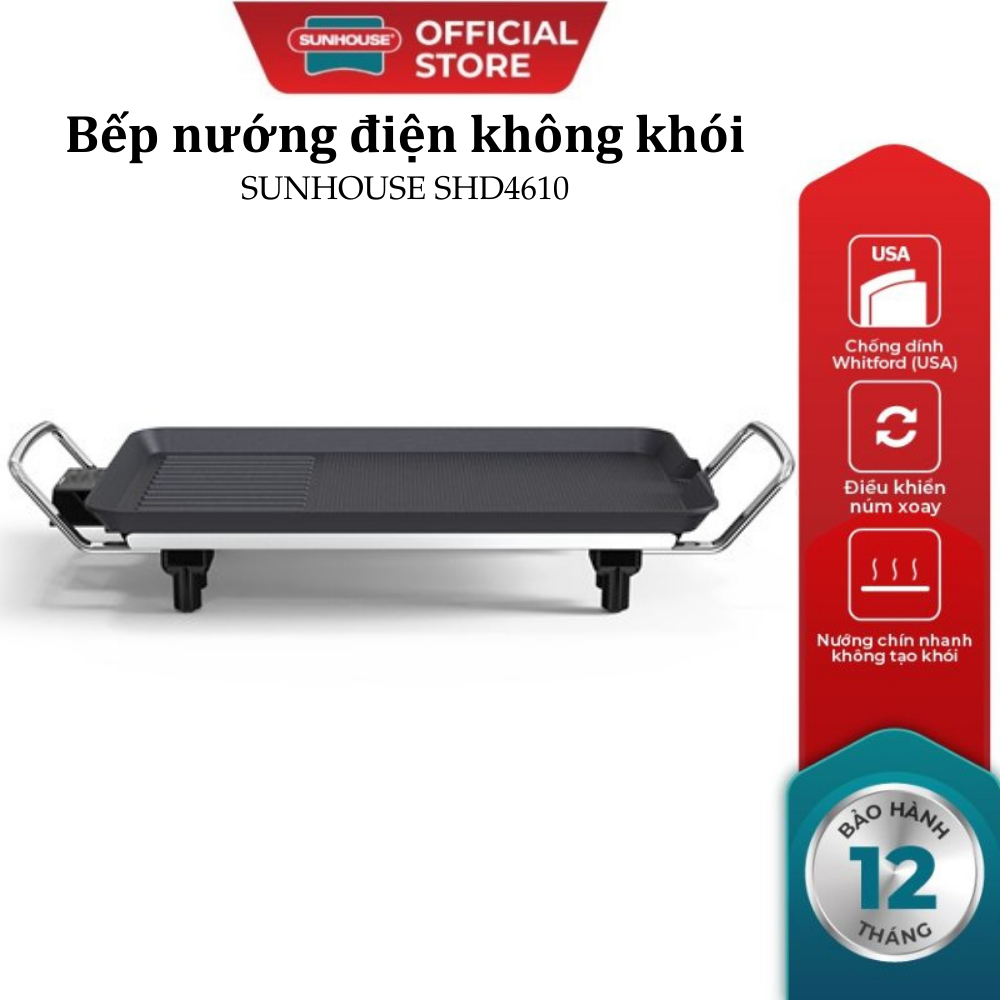 [Chính Hãng] Bếp nướng điện không khói Sunhouse shd4610 công suất 1500w Hàng chính hãng( bao lỗi đổi)