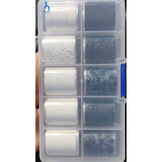 Sét 10 kiểu Foil dán móng (size 20*4cm/cuộn)