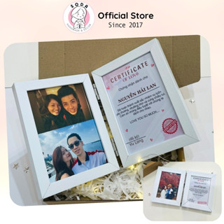 Khung ảnh đôi Chứng nhận tình yêu Soda Handmade Valentine, 8/3