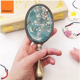 Gương cầm tay vintage đồng cao cấp gtd187