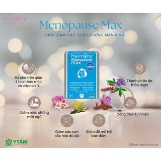 Viên uống hỗ trợ mãn kinh Harmony Menopause Max giảm các triệu chứng mãn